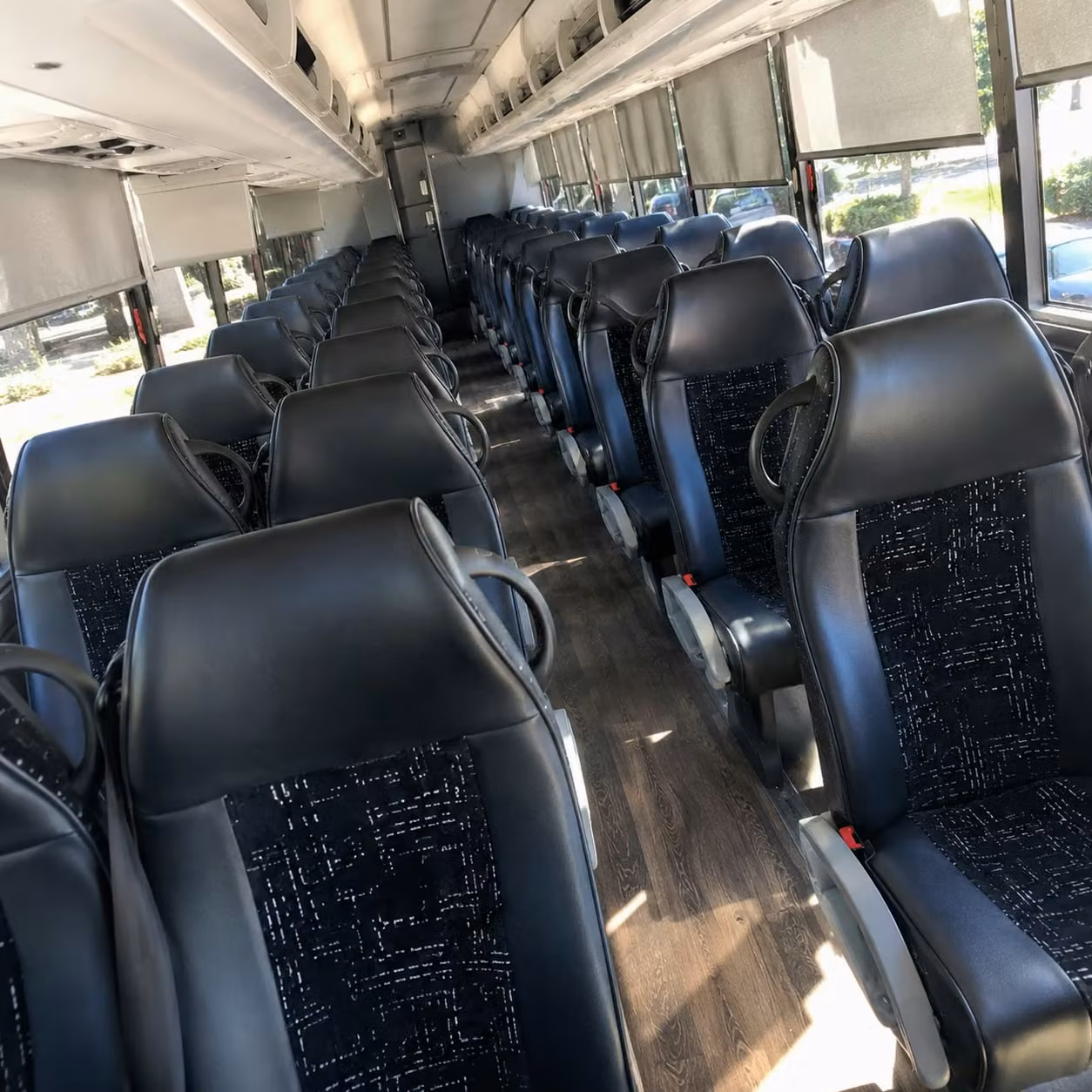 56 passenger charter bus inside